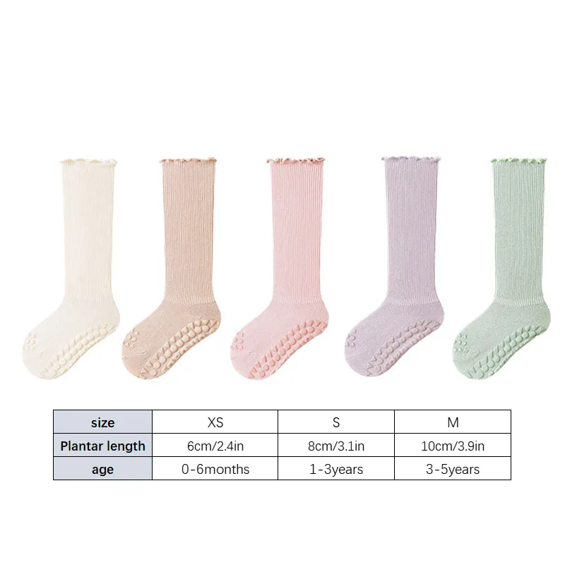 ربيع الخريف الطفل جوارب بلون الاطفال فوق جوارب طويلة 0-3Year صبي فتاة الاطفال المضادة للانزلاق الطابق جورب الوليد القطن الأحذية #6
