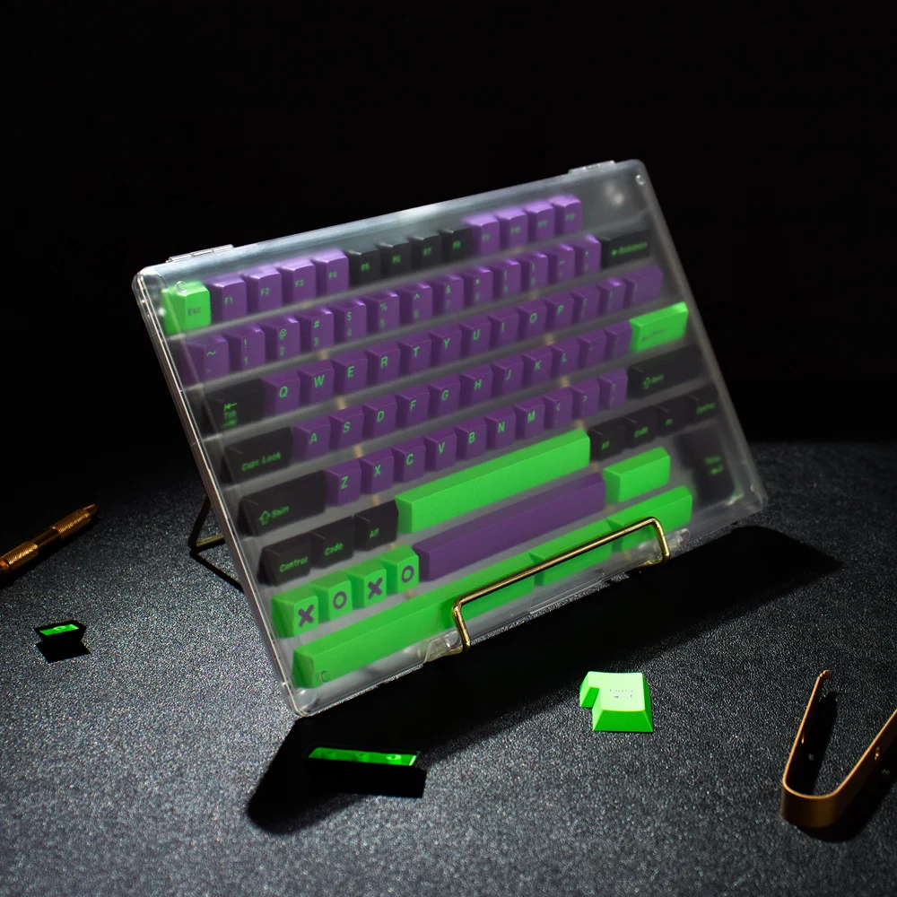 【In Stock】Transparent Key Hat Box Plastic Transparent Stackable Storage Box Mechanical Keyboard Cap Sa Can Hold 104 Keys