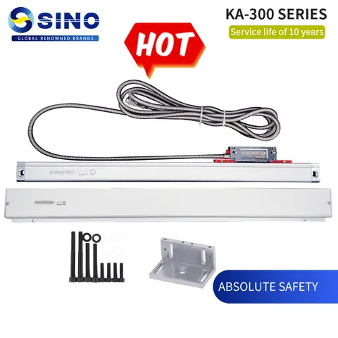 SINO 0.005mm KA-300 광학 격자 눈금자 센서 DRO 선반 밀링 머신 용 선형 스케일 TTL 70mm ~ 470mm