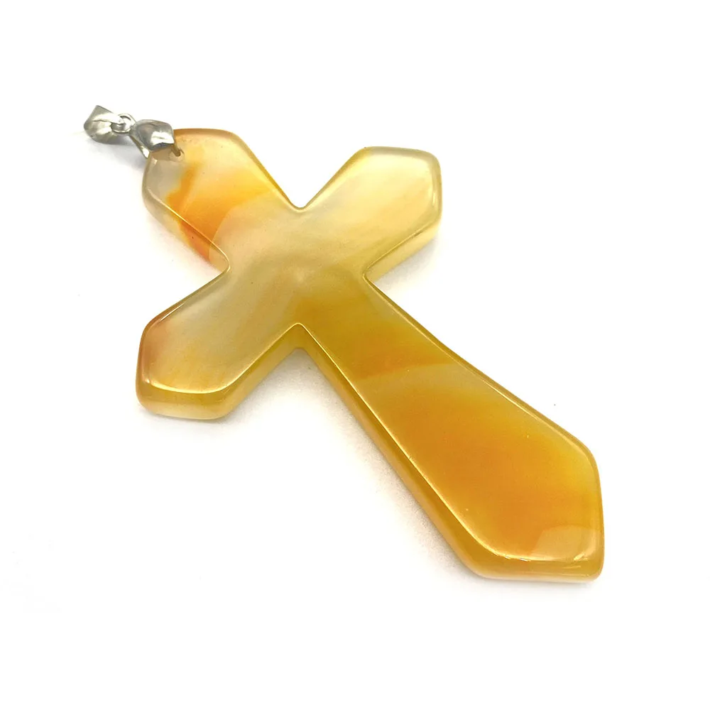 Natural Stone Agate Crosses Shape Pendants for Jewelry Making DIY Necklace Jewellery Charms Red Agate Accessories Women Gift