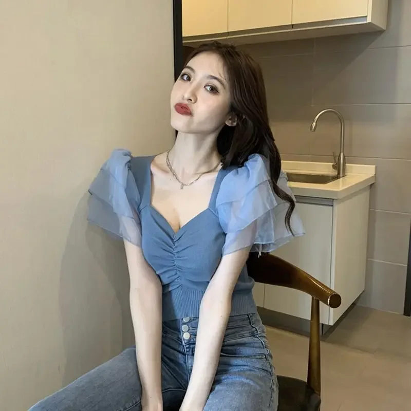 

Sexy Woman Tops Lace T Shirt for Women Yk2 Korean Trending Clothing Style Fashion Women's 2025 Harajuku Japanese Vintage Goth