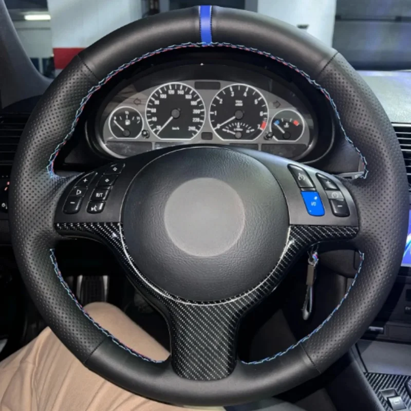 DIY Car Steering Wheel Cover Artificial Leather E46 330i 330Ci E39 540i 525i 530i M3 M5 Steering Wheel Cover For BMW M Sport