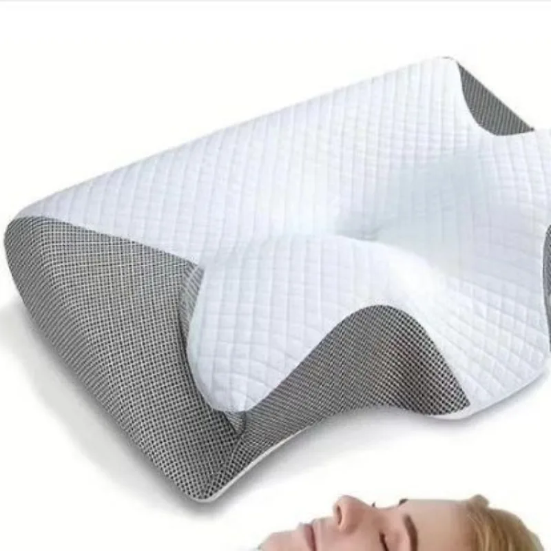 

1pc Memory Foam Cervical Pillow, 2 in 1 Ergonomic Contour Orthopedic Pillow for Neck Pain, Contoured Support Pillows,Neck Pillow