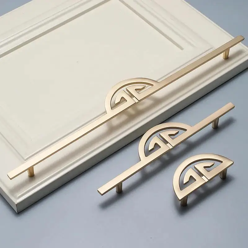 1pcs Golden Cabinet Door Knob New Chinese Style Lengthened Shoe Cabinet Furniture Hardware Wardrobe Door Handle