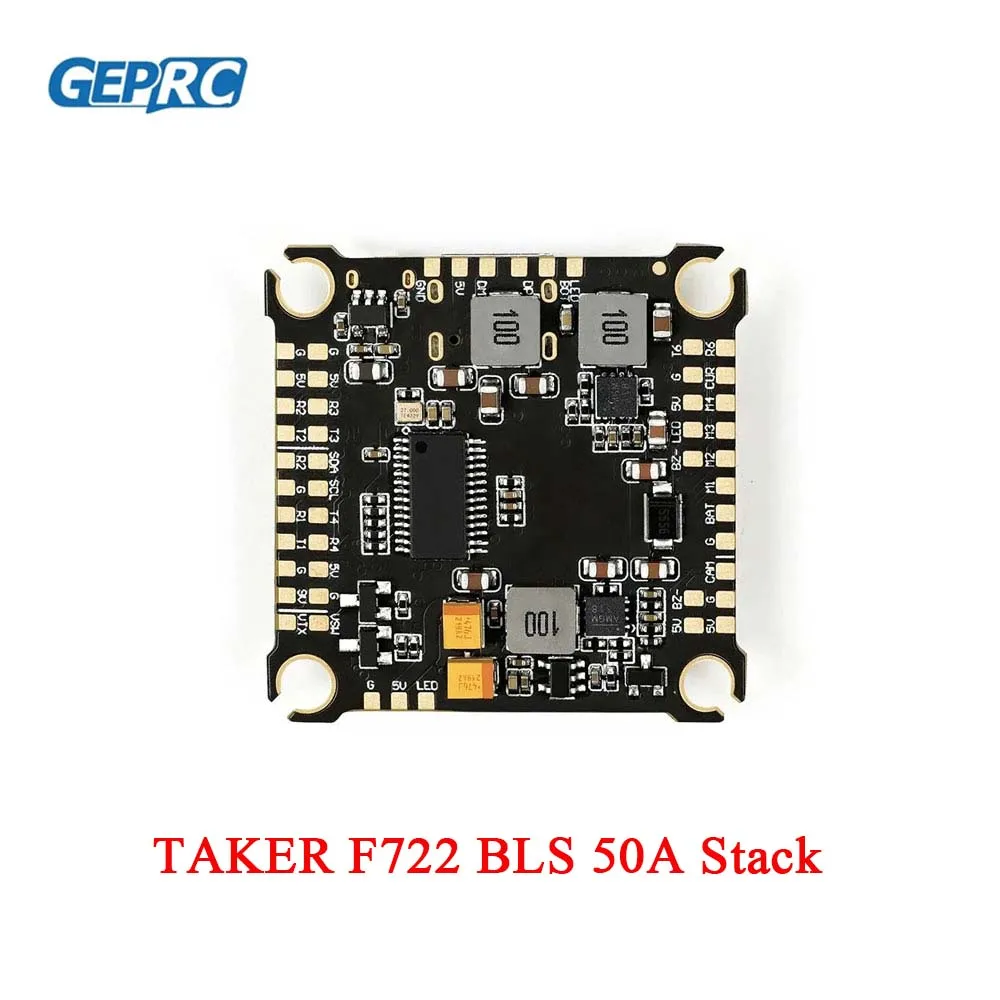 

GEPRC TAKER F722 BLS 50A Stack BLS50A-4IN1 ESC STM32F722 Chip 16M Black Box Cual-Channel BEC Flight Controller