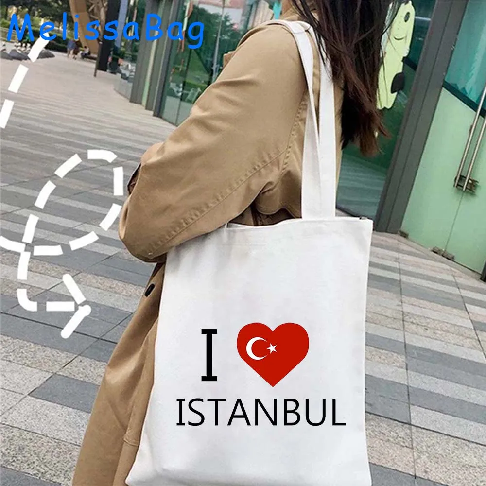 Cathedral Mosque Istanbul Canvas Shoulder Tote Bag Hagia Sophia CAPADOCIA Turkey Balloon Turkish Harajuku Shopper Cotton Handbag