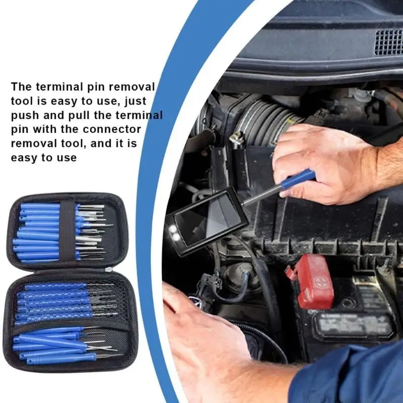 

J0MA Professional Automotive Terminals Pin Removal Tool Aircraft Plugs Pin Extractor for Car Connector & Wire Harness Repair