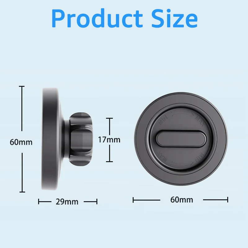 Magnetyczny uchwyt samochodowy na telefon z głowicą kulową 17 mm, akcesoria, regulacja pod wieloma kątami, baza do montażu w samochodzie do magnetycznego uchwytu na telefon komórkowy. — zdjęcie produktu 6