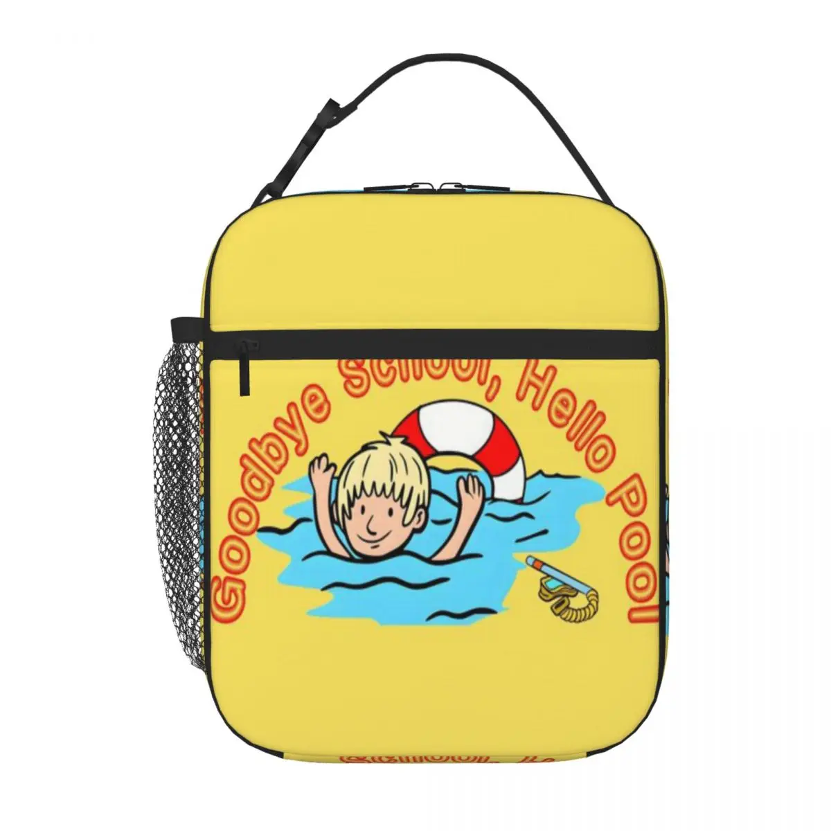 Bestselling Goodbye School Hello Pool Funny Summer Break Minimalist Commuter Lunch Bag Seaside Lunch Leakproof Lunch Bag