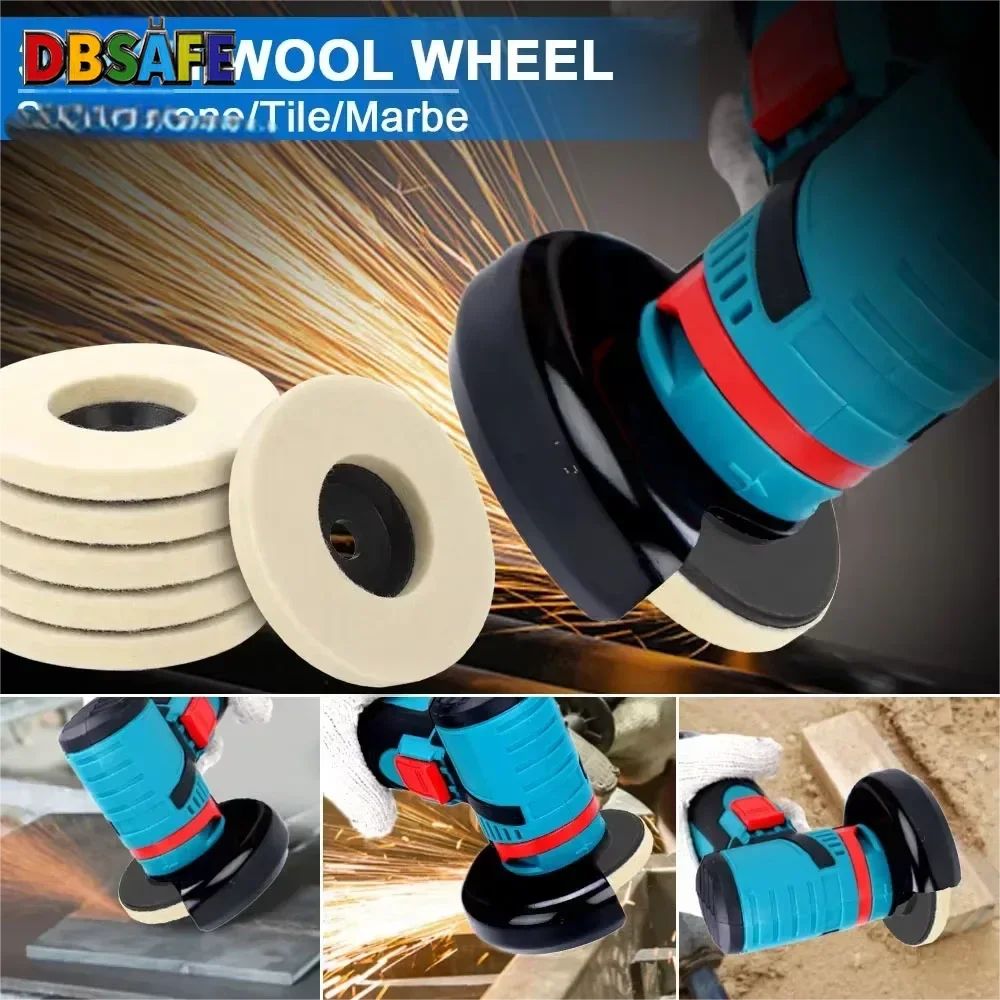 50/75mm Wool Polishing Wheel Felt Pads Angle Grinder Disc For Metal Marble Glass Ceramic 1PC Professional Tool