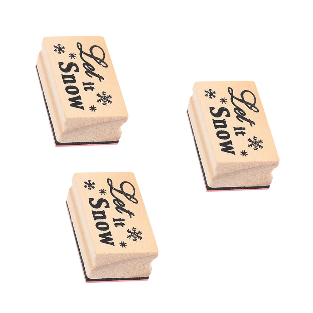 3 uds sellos de madera de Navidad sellos decorativos para álbum de recortes DIY sello para álbum de recortes de Navidad sello de madera sello DIY