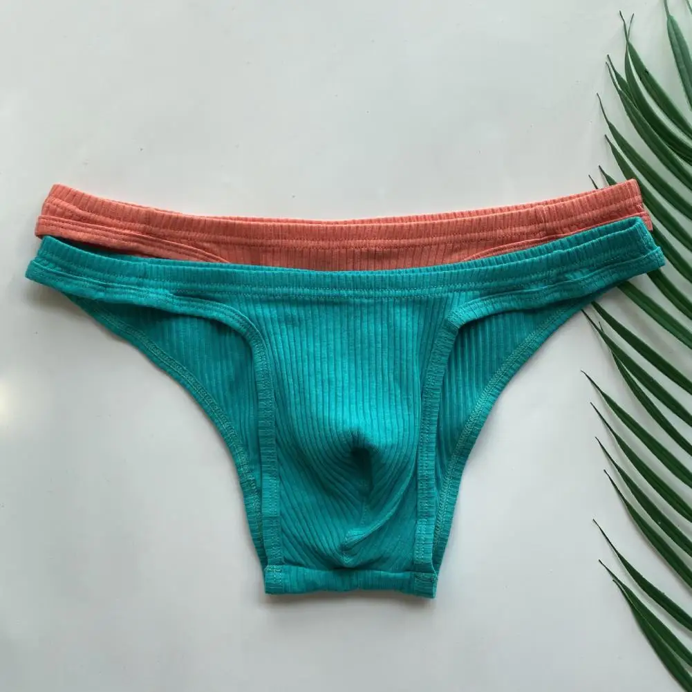Underwear Trendy Pure Color Men Underpants Soft Men Briefs Solid Color Inner Wear Garment
