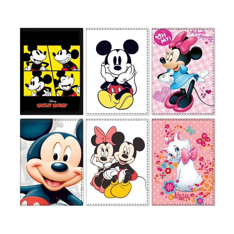 Minnie Passport Cover Disney Mickey Travel Passport Holder Cartoon Credit Card Wallet Cute Kids Ticket Passports Case for Girls