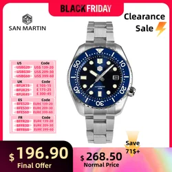 San Martin Diver MM300 NH35 reloj mecánico automático para hombre, zafiro de lujo, bisel de cerámica, 30Bar, impermeable, fecha luminosa, SN0086