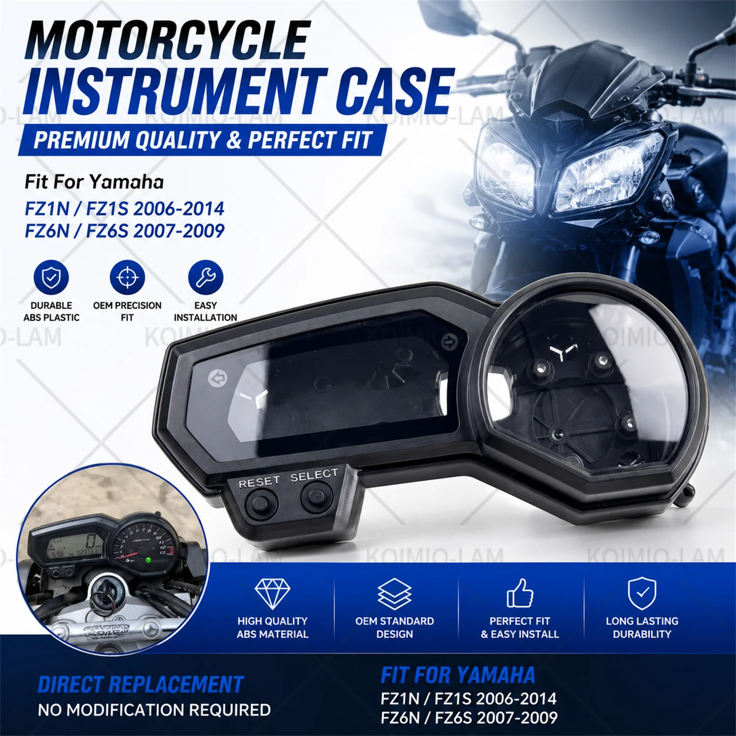 For 2006 - 2014 Yamaha FZ1 FZ1N FZ1S FZ6 FZ6N FZ6S Motorcycle Meter Box Speedometer Odometer Tachometer Cover 2010 2011 2012