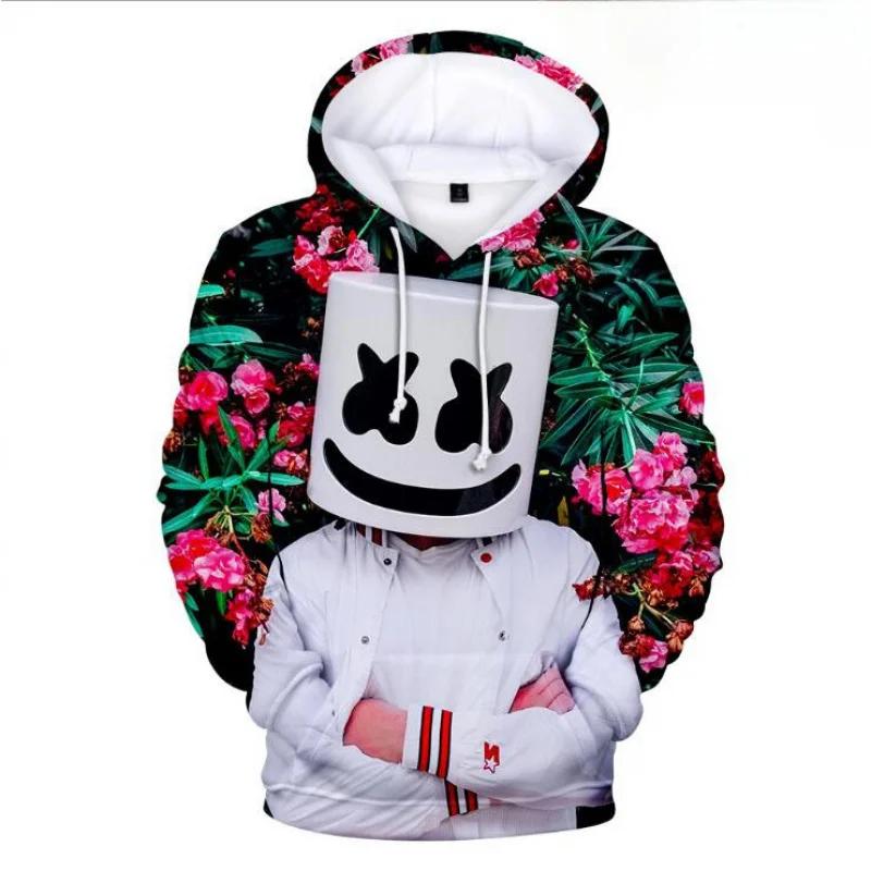 

Men's Loose 3D Printed Digital Marshmallow DJ Swing Fashion Hoodie Jacket