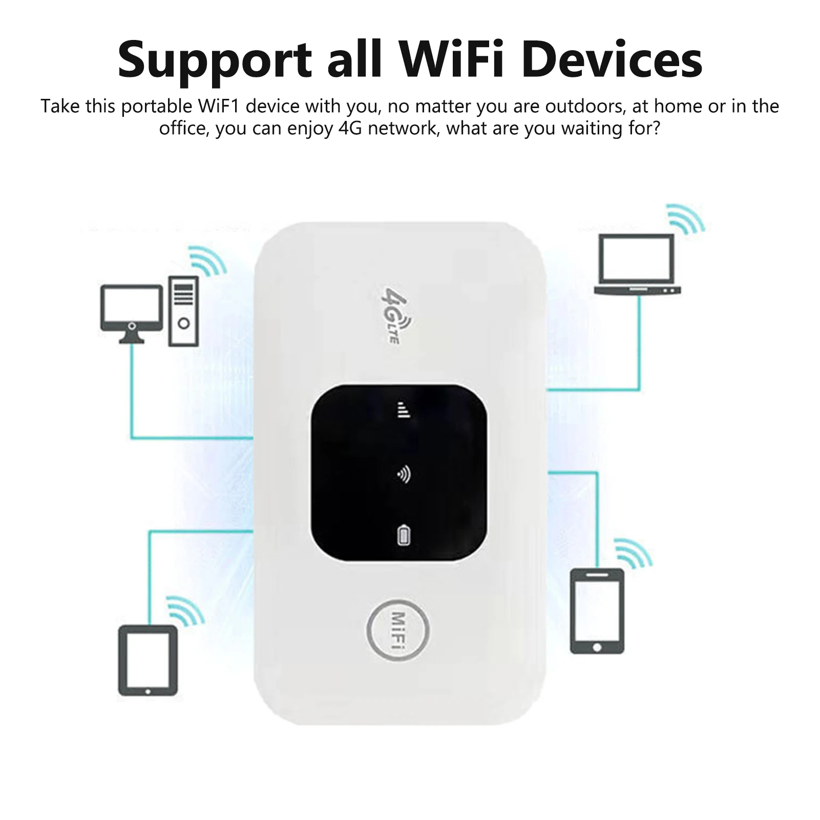 Portable Internet Hotspot 150Mbps High Speed SIM Card 4G Strong Coverage SIM Card Router for Home Office Travel