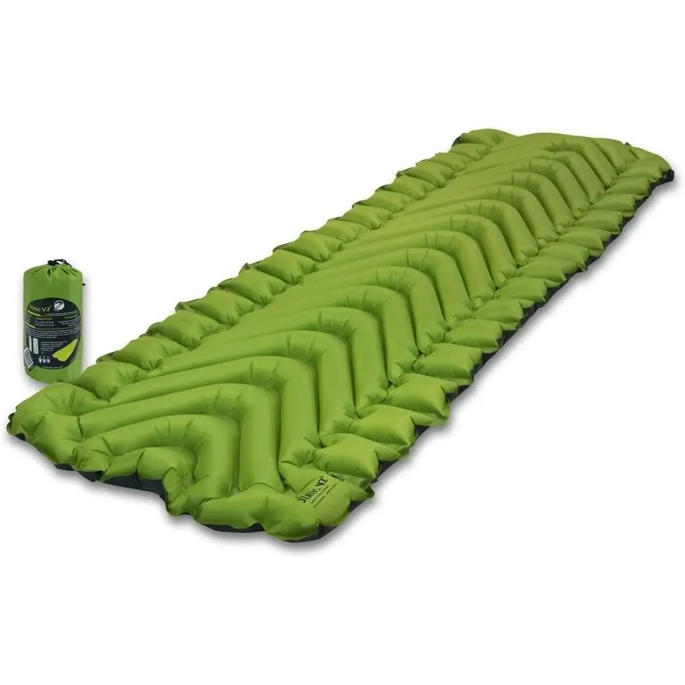

Portable Ultralight Easy Inflate Air Bed for Camping, Backpacking & Hiking — Green