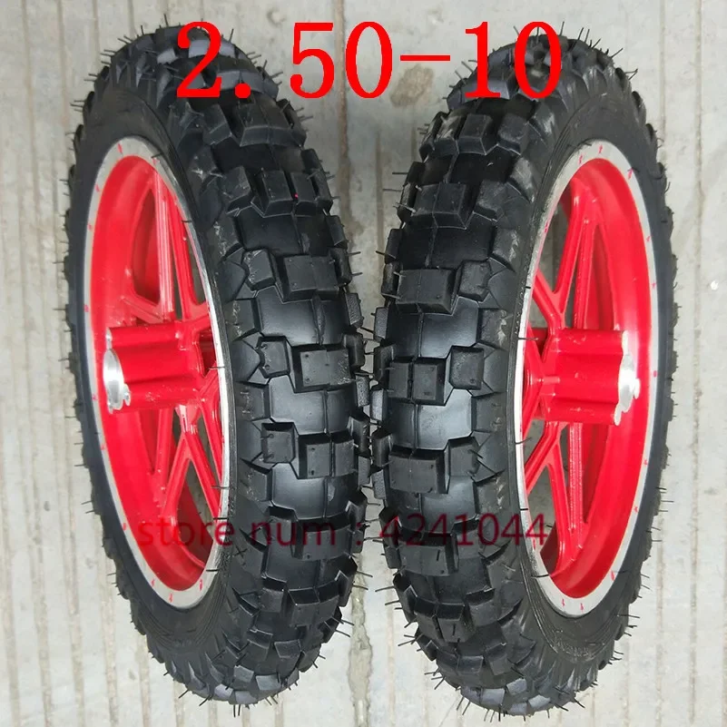 10\'\'Mini Dirt Bike Knobby Tire wheels 2.50-10 Front or Rear rims & tyre  Off Road Motocross mini motorrad child