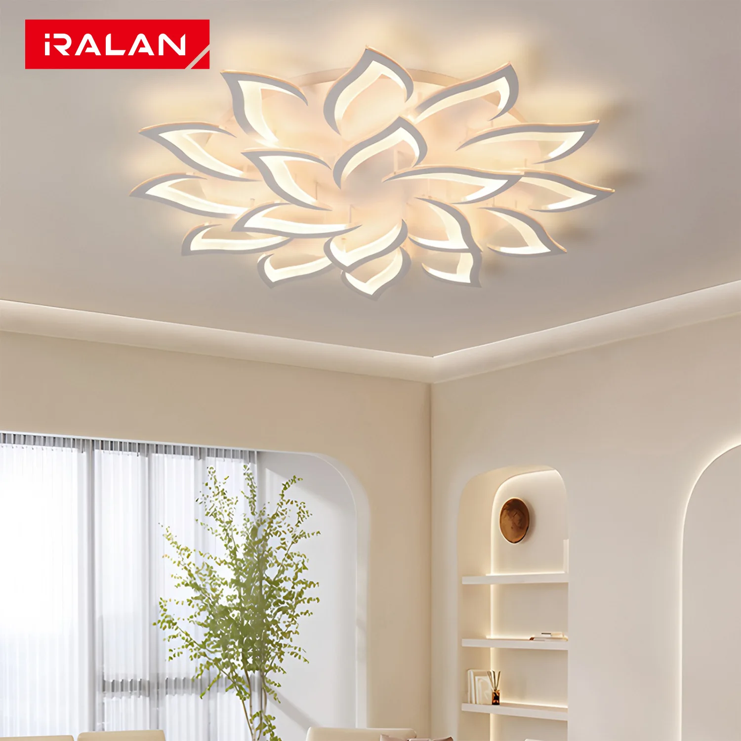 IRALAN Simple plafonnier moderne encastré LED plafonniers télécommande réglable LED lustre décoration de la maison
