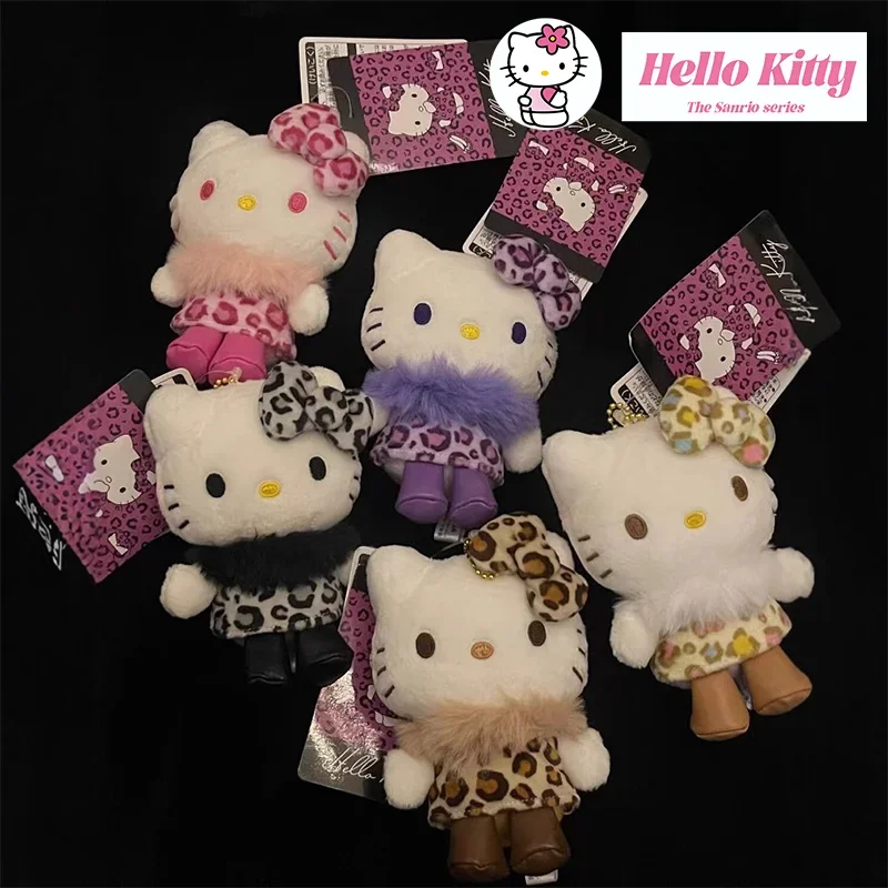 12 centimetri Hello Kitty Leopardo Stampa Roba Peluche Portachiavi Kawaii Gambe Lunghe Kt Gatto Anime Figure Oft Peluche Fascino Ragazze Regali