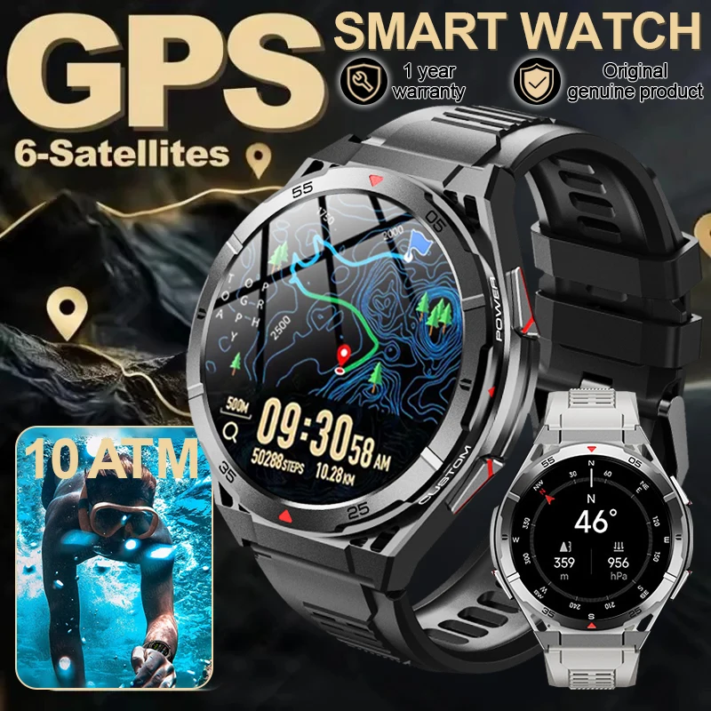 

New Dual-band GPS 170+Sport SmartWatch Compass IP69 Professional Waterproof Swim Bluetooth Call Smart Watches For Man Women 2025