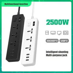 Multi Outlet Power Extension Board With 3 Usb Cable Plug Home High Quality Power Strip UK EU US Socket Adapter With Long Cable