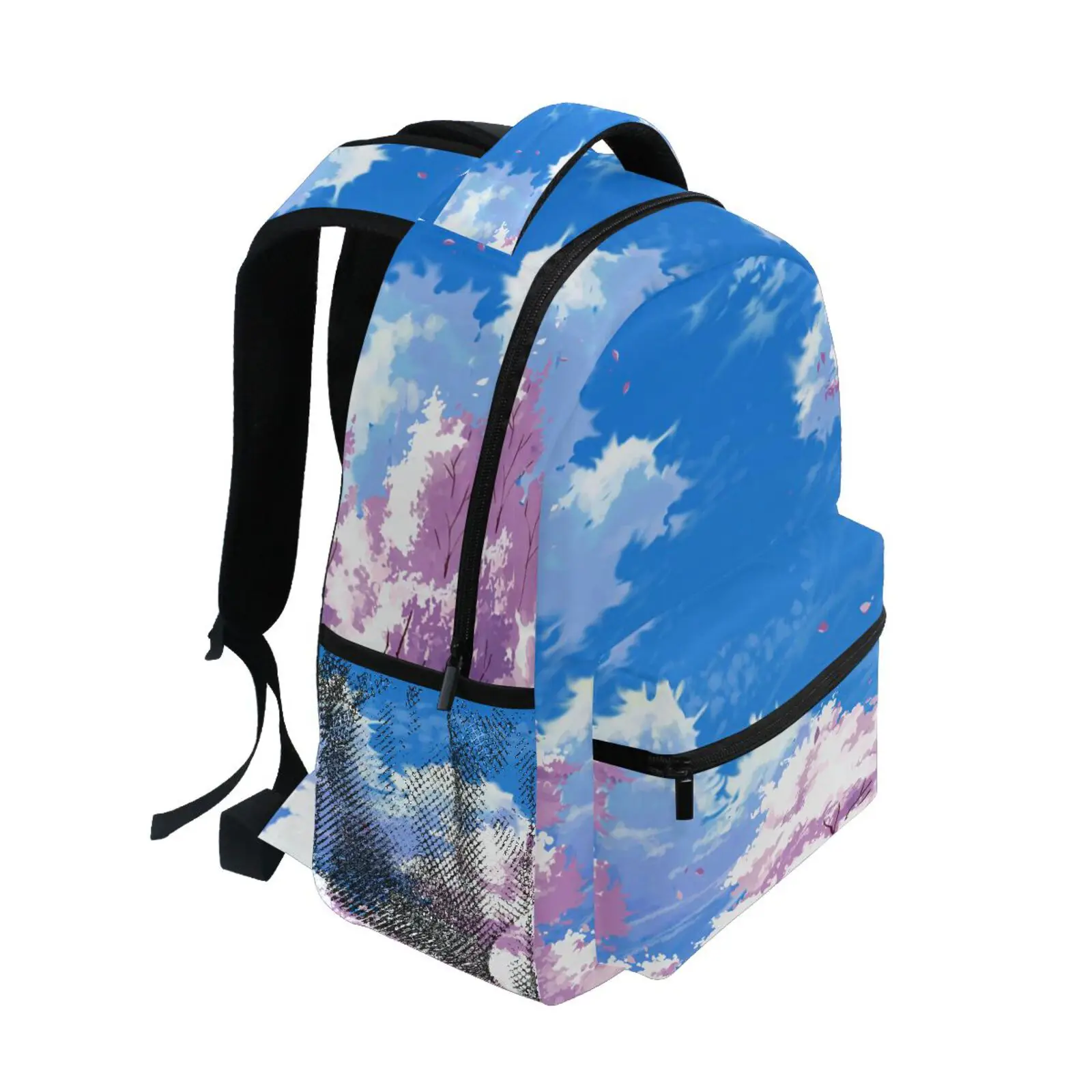 Large Capacity Children Schoolbag Backpack Girl Primary Japanese Blue Cherry blossom Book Bag Multi Pockets Backpack Mochila