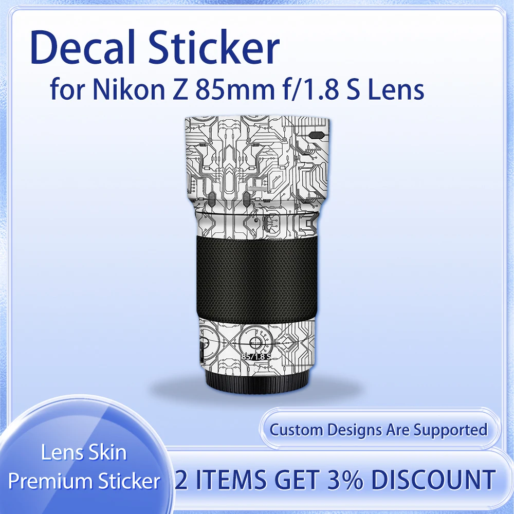 Película protectora Z85 1,8 para Nikon Z 85mm f/1,8 S pegatina de lente Z85 cubierta envolvente para Nikkor Z 85F1.8 S pieles de lente calcomanía piel