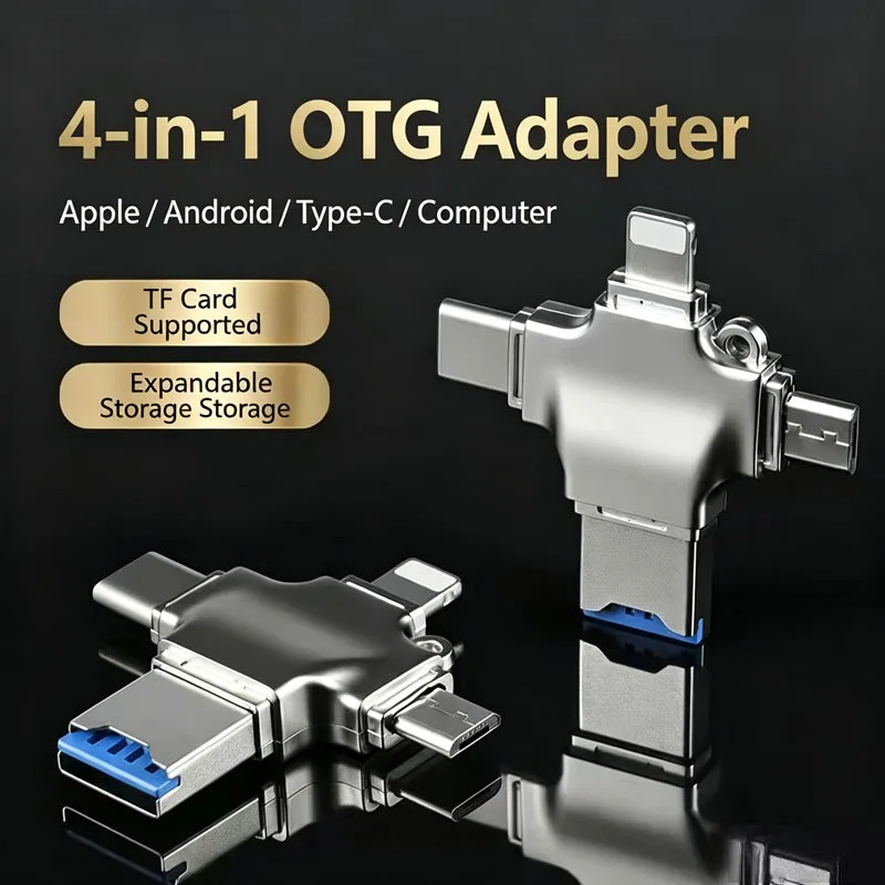 4-in-1 Multi-function Mobile Phone Four-in-one Multi-function OTG Adapter TF Card Reader USB Card Reader Card Reader USB 3.0