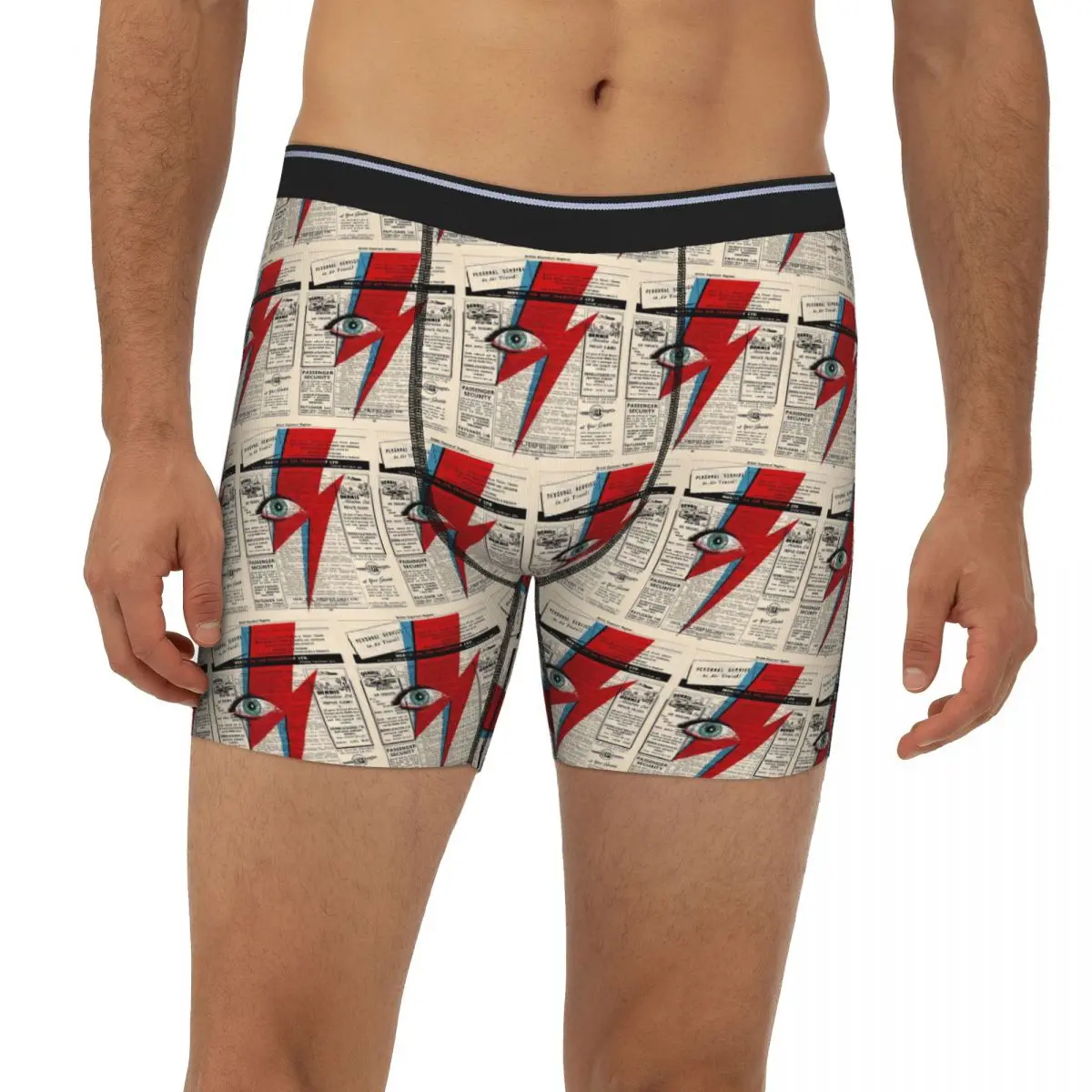 

David Bowie Eyes Lightning Ziggy Stardust Long Boxer Underpants Short Men's Panties Underwear for Homme Man Boyfriend Gift