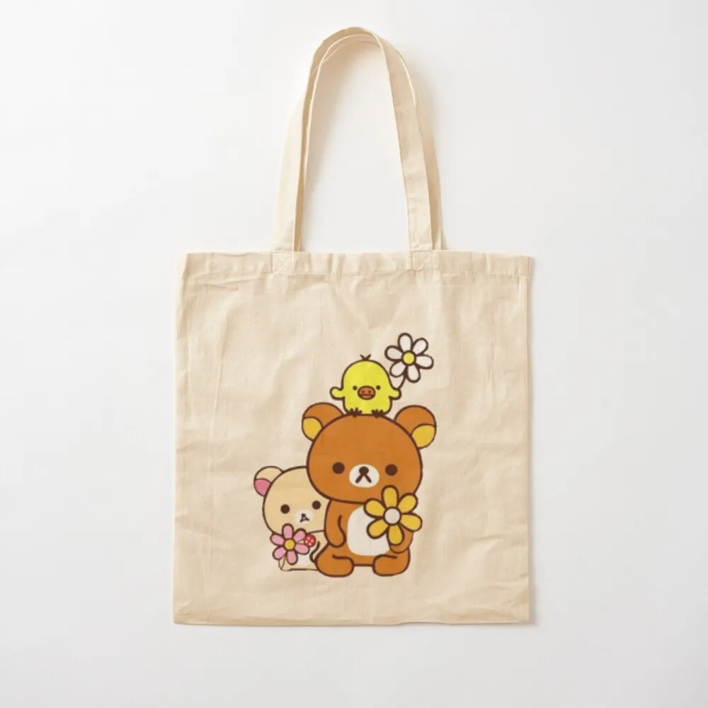 Rilakkuma, Kiiroitori & Korilakkuma Tote Bag shopper bag women canvas bag luxury women Custom Canvas Tote