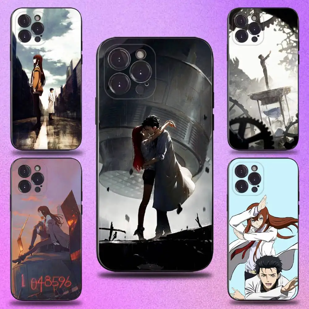 

Steins Gate Anime Phone Case For iPhone 16,15,14,13,12,11 Plus,Pro Max,XS,X,XR,SE,Mini,8,7,Soft Silicone Black Cover