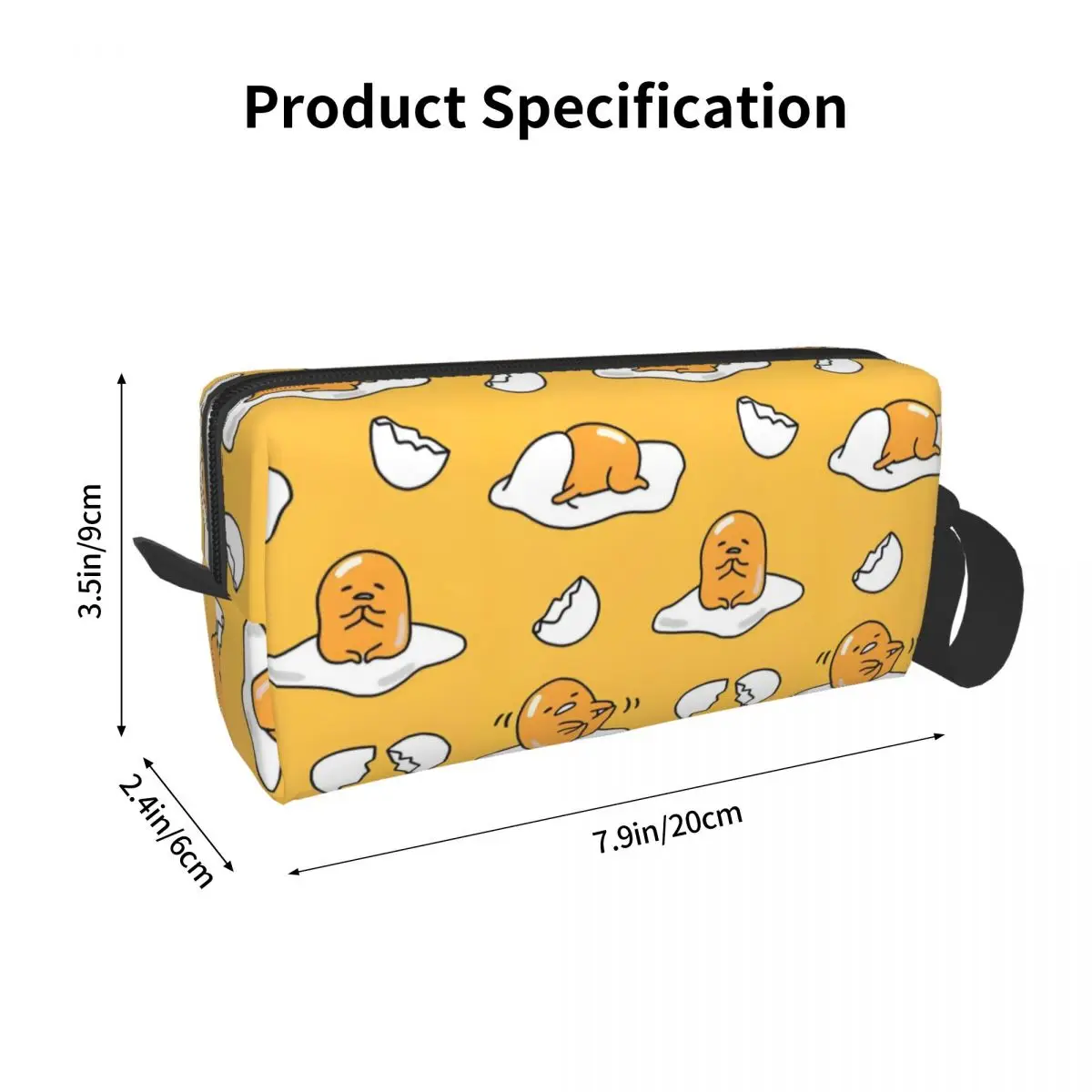 Gudetama The Lazy tas kosmetik wanita, kantung tahan air untuk penyimpanan dompet