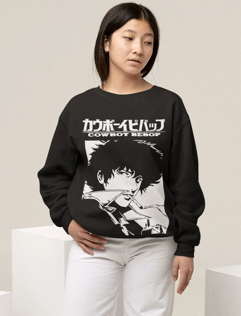 Cowboy Bebop Pattern vintage Shirt Bebop Montage Unisex sweatShirt for Anime Lovers