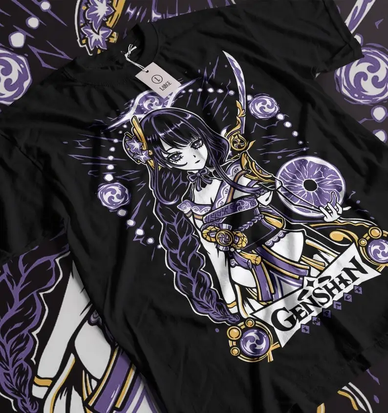 Unisex Genshin Impact Raiden Shogun Gaming T-Shirt, Anime Waifu Shirt