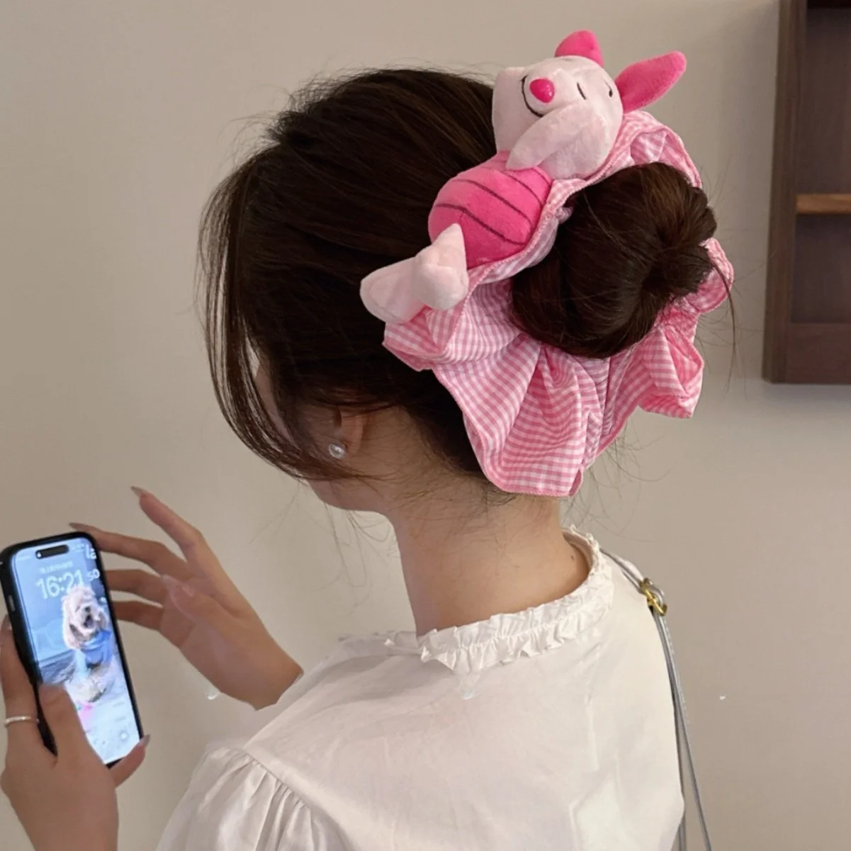 

Новый хит продаж, креативный красный цветок, кольцо для волос с толстым кишечником, осенне-зимняя веревка для волос с фрикадельками, милая мультяшная веревка для волос