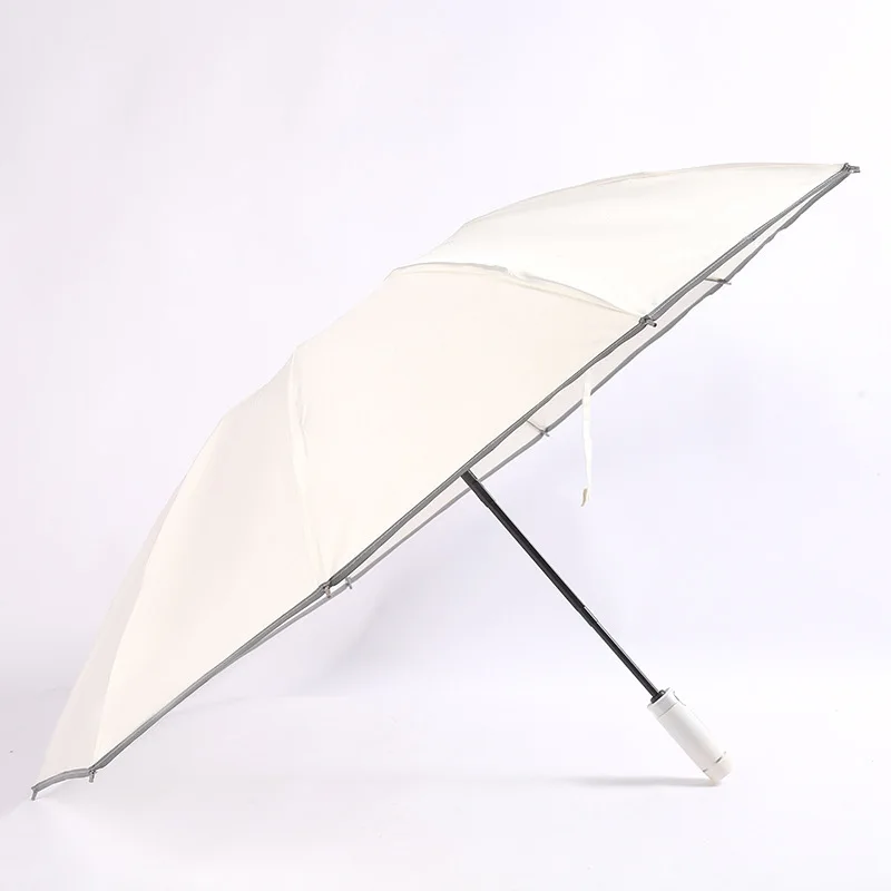 Ten bone fully automatic foldingella, black rubber rain and sun dual-use sunshade umbrella, printed with logo letters