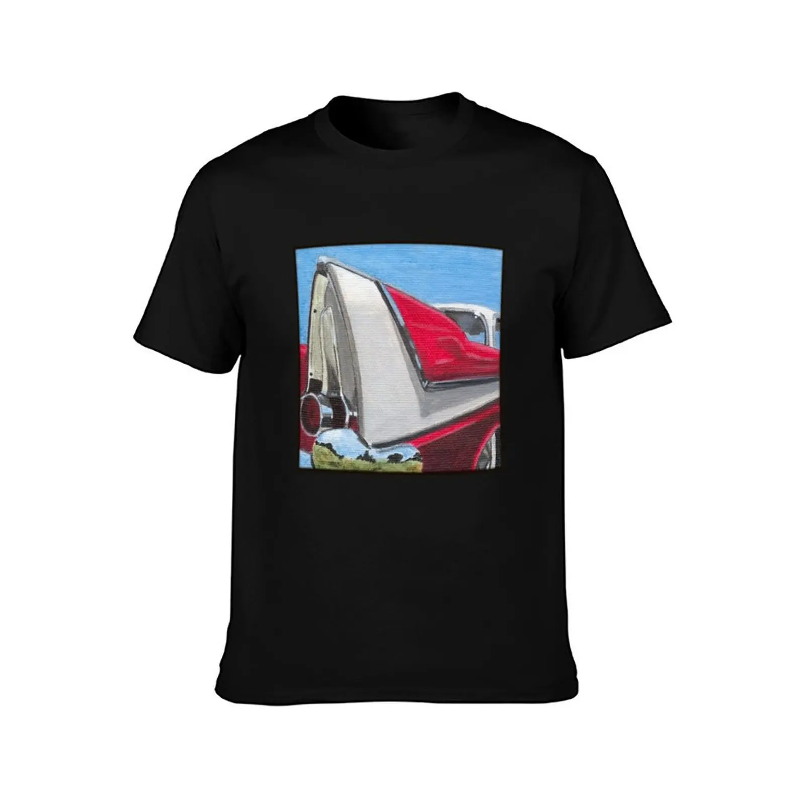 1958 Plymouth Belvedere Tail Fin T-Shirt Retro Style Print Casual Top T-Shirt