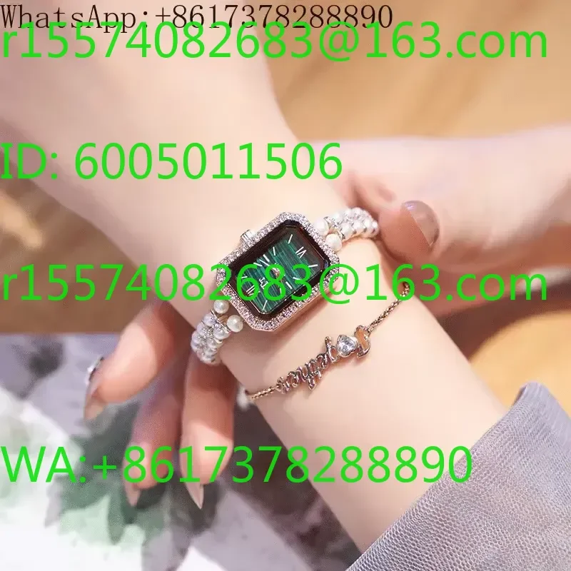 Natural Pearl Bracelet with Square Small Fragrance Mother-of-Pearl Subdial for Niche Small Green