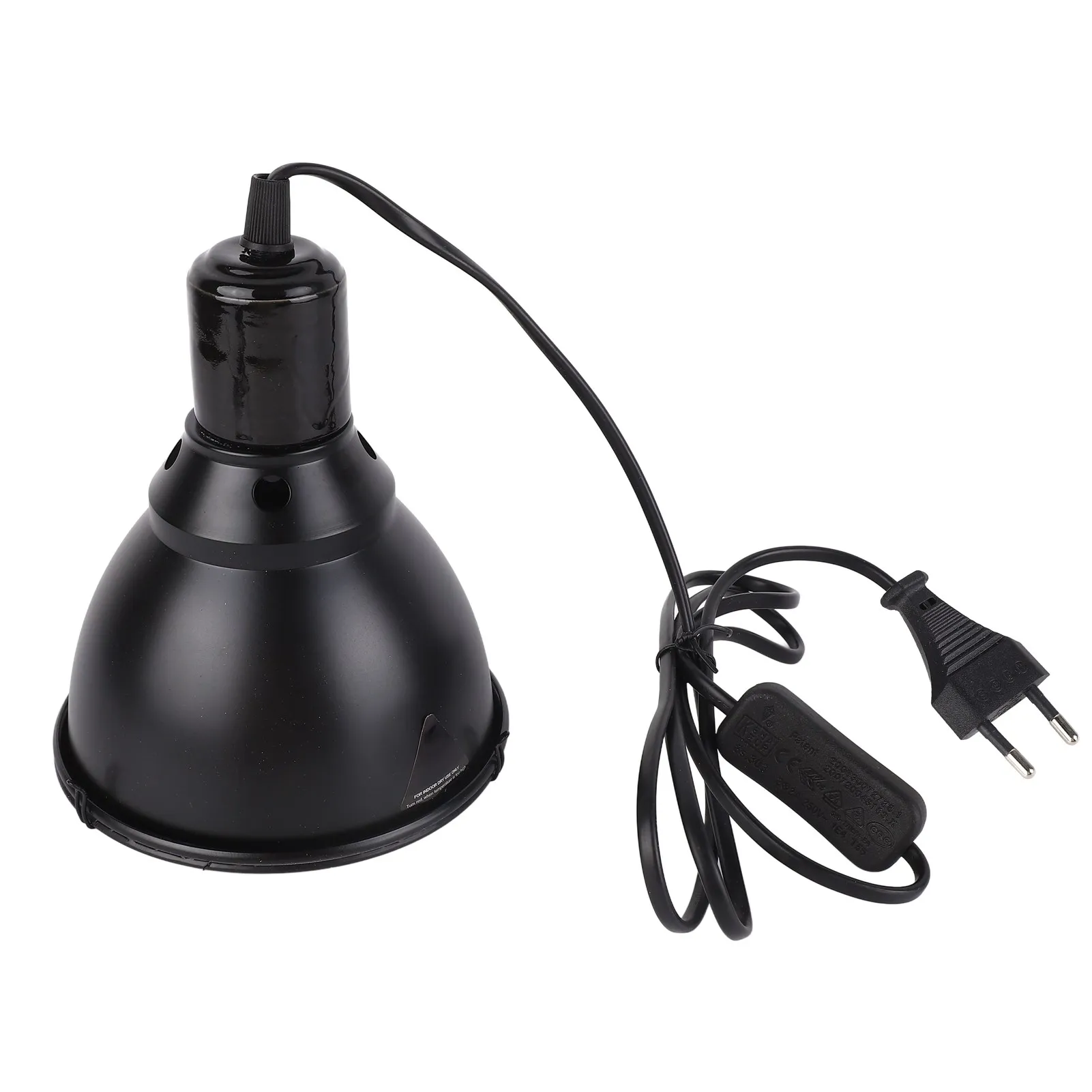 5.5in Reptile Lamp Fixture Uniform Heating Professional Shallow Dome Lamp Cap for Amphibians