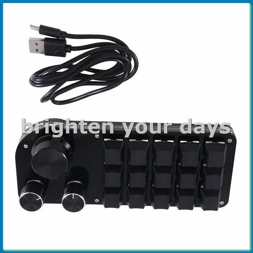 

Программирование макросов на заказ, 15 клавиш, 3 ручки, клавиатура, RGB-копия, мини-кнопка, игровая клавиатура Photoshop, механическая горячая замена A-A23U