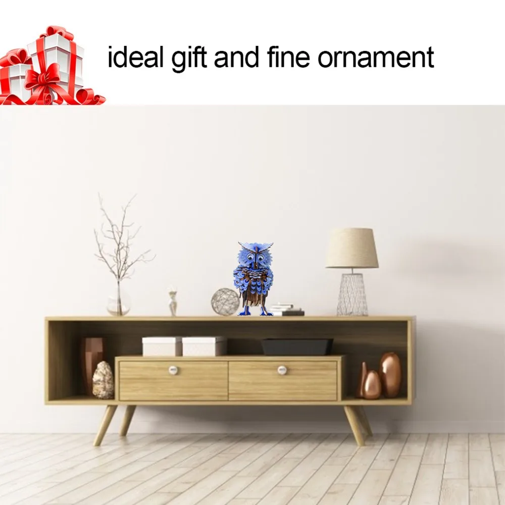 Interactive Assembly Required Wooden Owl Puzzle Educational Craft Jigsaw Puzzle Wooden Assembly Model 3D Puzzle Children