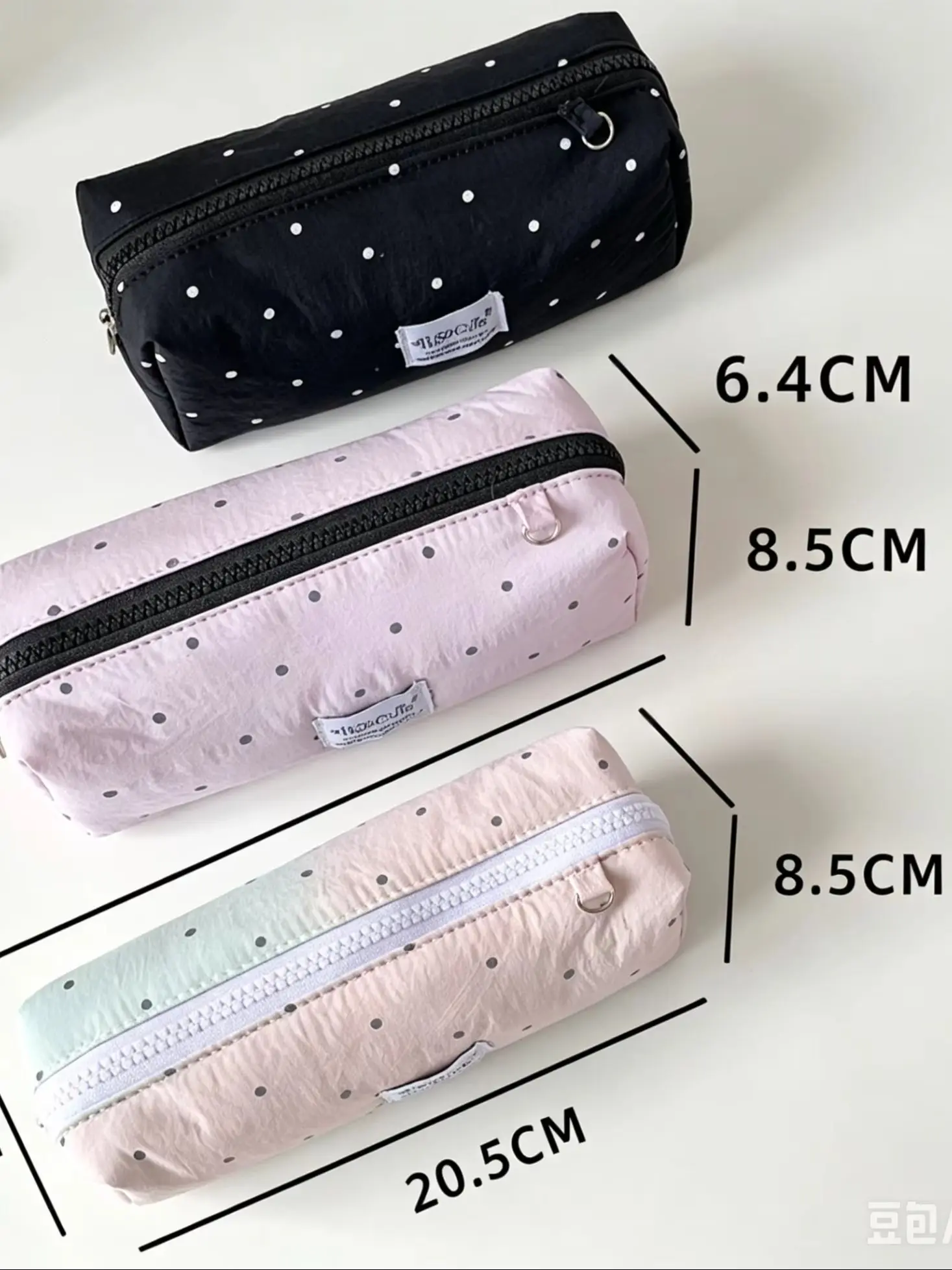trousse-a-crayons-coreenne-unie-a-pois-mignonne-portable-pour-etudiante-sac-de-rangement-de-papeterie