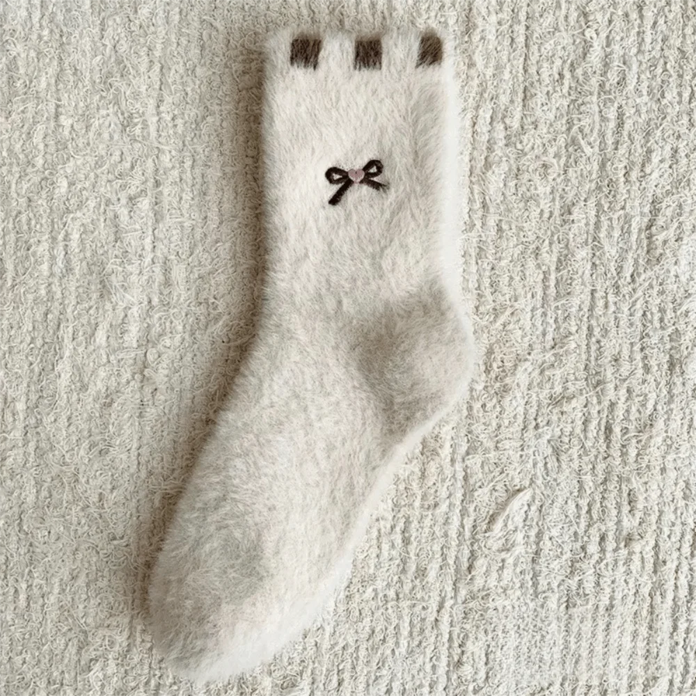 

Cute Cartoon Mink Velvet Socks Thicken Thermal Floor Sock Winter Warm Anti-slip Fluffy Mid Socks