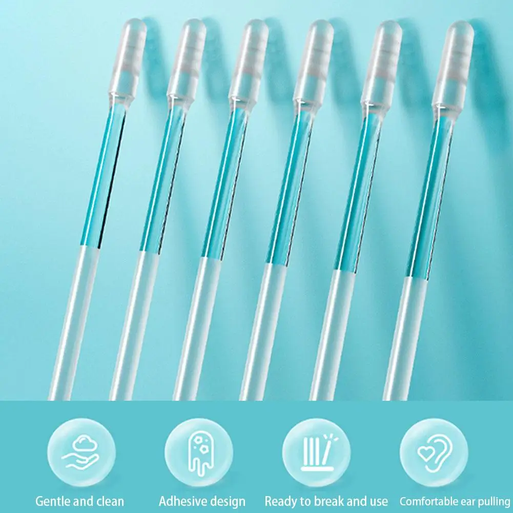 24pcs/box Sticky Ear Stick Ear Swab Digging Tool Ear Digging Spoon Cleaning Ear Digging Cotton Stick Cotton Swab Cleaning Tools