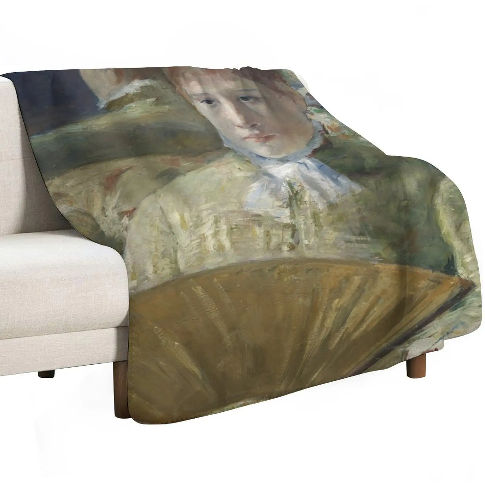 Mary Cassatt. Woman with a Fan, 1878-79. Throw Blanket Baby Blankets For Sofas Nap Tourist Blankets