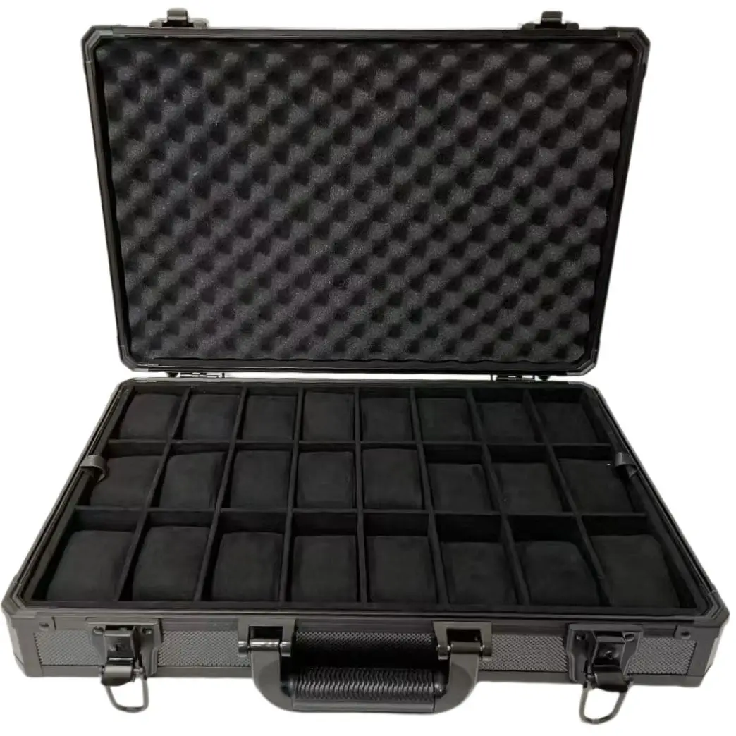 

Aluminum Alloy 24 Bit Watch Storage Box Carrying Case Strong Lock Large Capacity Organizador De Relojes
