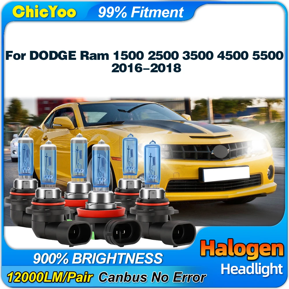 

Halogen Lights Bulbs 30000LM Auto Headlight 12V 6000K White Fog Lamps For DODGE Ram 1500 2500 3500 4500 5500 2016 2017 2018