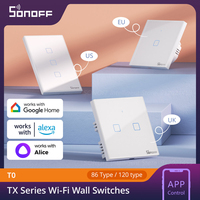 SONOFF TX Series T0 EU/ UK/ US Wifi Smart Switch Wireless Touch Light Switch Wall Light Switch Wireless App Voice Remote Control